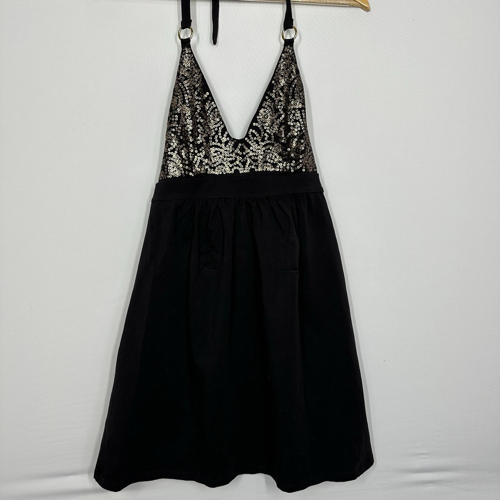 Victorias Secret Bra Tops Halter Black Sequin Small Cami Sports Tank